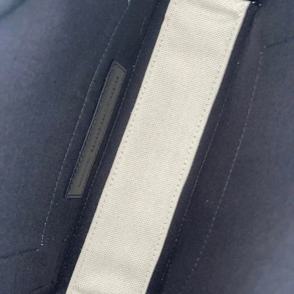 Balenciaga XS Navy Cabas Bag White Cream Black Logo Print Tote NWT - Picture 6 of 11